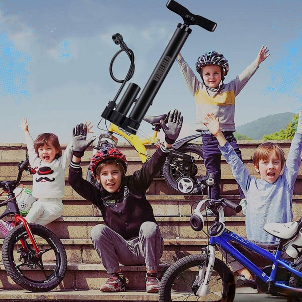 Bicycle Pump, Bike Floor Pump with Gauge Inflator for Presta and Schrader Valve - Picture 7 of 7